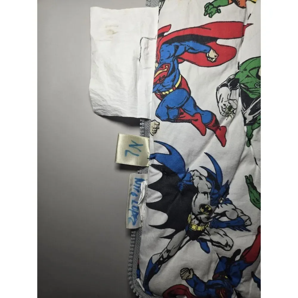 Pottery Barn Justice League Kids Sleeping Bag White Polyester Superheroes 57x26